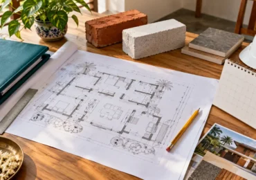 Construction material ordering plan for a Chennai home — AI-generated illustration